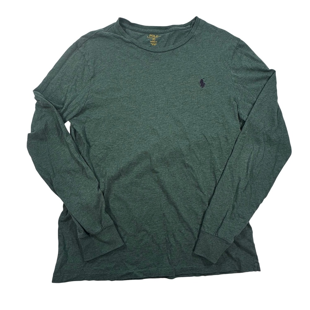 Polo Ralph Lauren Mens Custom Fit Long Sleeve T-Shirt Green Size M